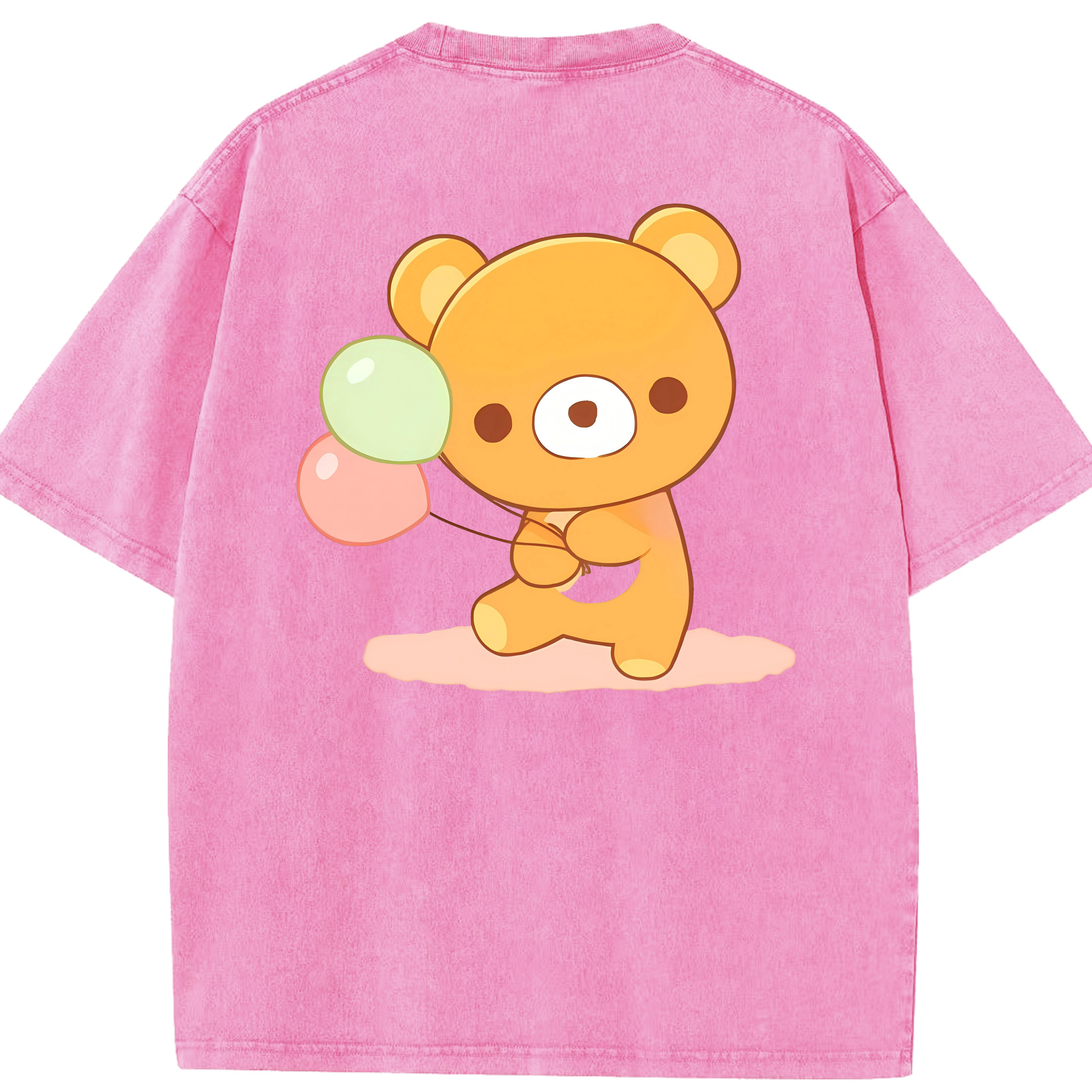 （画像用） リラックマ リラックマ キイロイトリ Rilakkuma Korilakkuma Kiiroitori 綿100% ヴィンテージ風 半袖Tシャツ（背面プリント）
